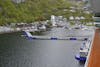 The pier in Geiranger extends to meet the ship!