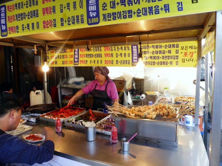 Incheon (Seoul). South Korea - Vendors at outdoor shopping area