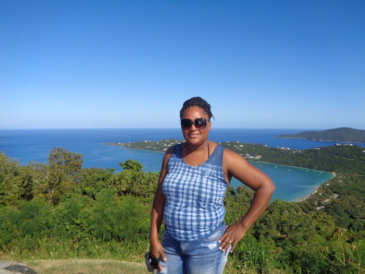 Charlotte Amalie, St. Thomas - The boss with Megan's bay in the background 