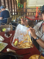 Remnants of a Cheeseburger in Paradise at Margaritaville Cafe on Grand Turk