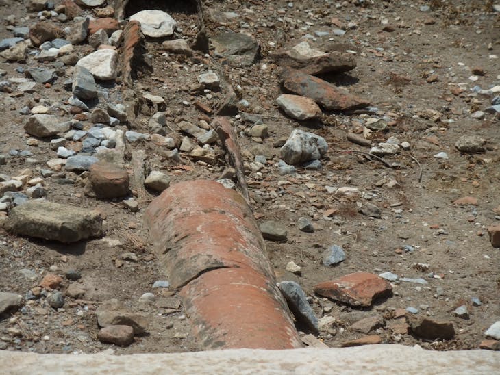 Kusadasi (Ephesus), Turkey - Pipe that carried water still intact