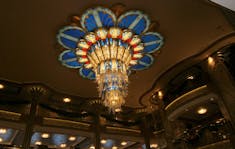 The chandelier in the lobby