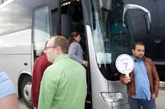 Livorno (Florence & Pisa), Italy - Boarding bus for Pisa/Florence Excursion