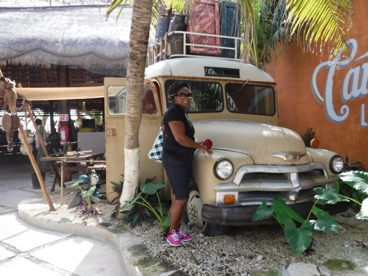 Costa Maya (Mahahual), Mexico - And my wife is enjoying her new truck...