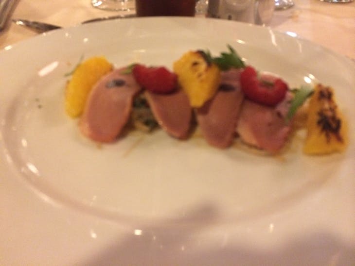 Duck salad in main dining room - Carnival Ecstasy