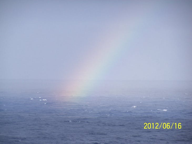 My sister and I saw a beautiful rainbow one morning. - Carnival Miracle