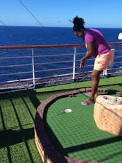 Charlotte Amalie, St. Thomas - It took her 5 tries to get in the hole......lol