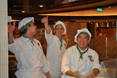 Pizza makers dancing in Vines on Royal Princess