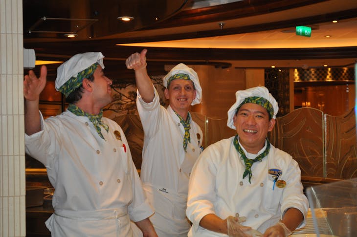 Pizza makers dancing in Vines on Royal Princess - Royal Princess