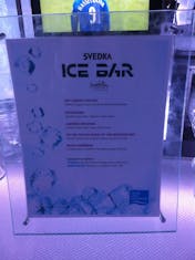 Menu at Ice Bar