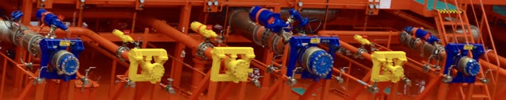 Panama Canal Transit - A tanker ship's colorful valves caught my eye.