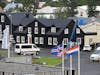 View of Akureyri from the docked ship