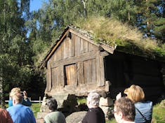 Ancient food cache, restored, at outdoor museum, Norway 