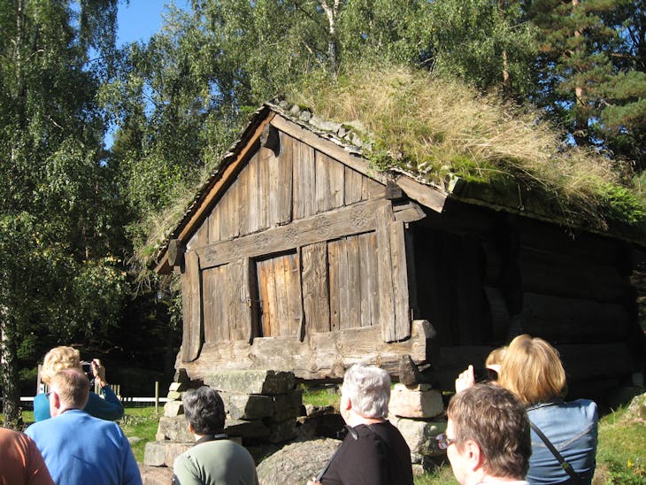 Ancient food cache, restored, at outdoor museum, Norway  - Royal Princess