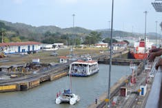 Panama Canal Transit - Smaller vessels are loaded through together.  Interesting to watch.