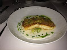 Red snapper with buttermilk, horseradish, and leeks; Ocean Blue