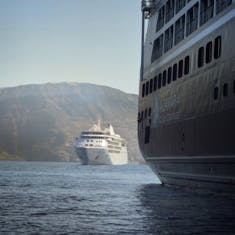 Santorini, Greece - Tendering back to Quest