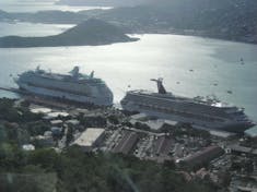 Charlotte Amalie, St. Thomas - Nice shot of the two ships in port from St. Thomas