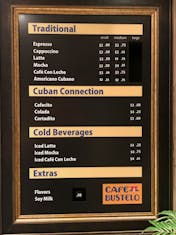 coffee bar menu