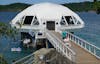 The underwater observation dome at Coral World