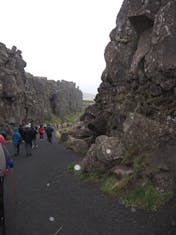 Giant fault, running through the middle Iceland, where West separates from East.