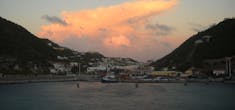 Philipsburg, St. Maarten - The port of St. Maarten in the evening
